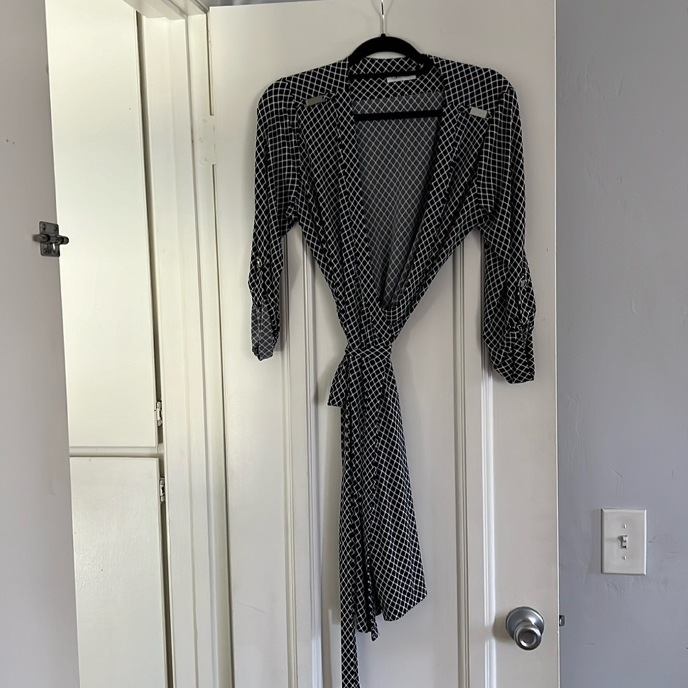 Navy Calvin Klein wrap dress